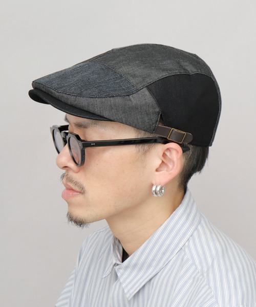 Ruben(ルーベン)の「パッチワークデニム ハンチング(ハンチング/ベレー帽・メンズ・ブラック/ネイビー・FREE)」の12枚目の写真