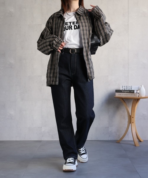 CREARE -LINO-（クレアーレリノ）の「〈ユニセックス商品〉チェックシャツブルゾン（ブルゾン・レディース・ブラック/グレー・M/L）」の12枚目の写真