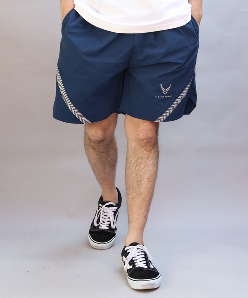 US ARMY エアフォース トレーニングパンツ ショーツ 紺 M 13808