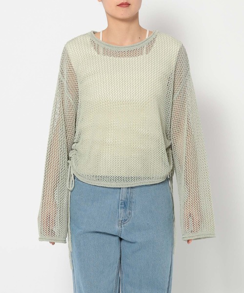 mysty woman（ミスティウーマン）の「サイドドロストニットプルオーバー 315130（ニット/セーター・レディース・ブラック/ライトグリーン/ライトベージュ/アイボリー・FREE）」の13枚目の写真