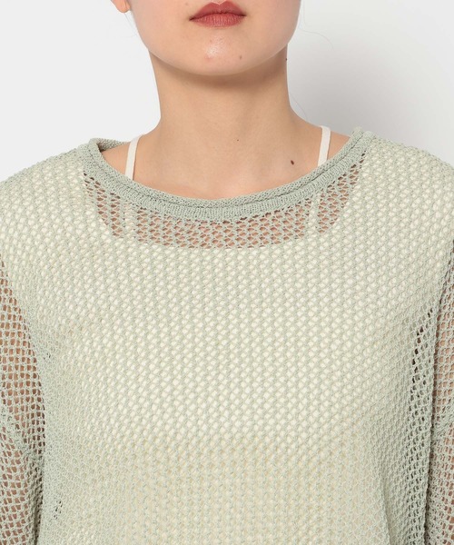 mysty woman（ミスティウーマン）の「サイドドロストニットプルオーバー 315130（ニット/セーター・レディース・ブラック/ライトグリーン/ライトベージュ/アイボリー・FREE）」の16枚目の写真
