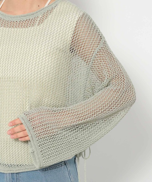 mysty woman（ミスティウーマン）の「サイドドロストニットプルオーバー 315130（ニット/セーター・レディース・ブラック/ライトグリーン/ライトベージュ/アイボリー・FREE）」の17枚目の写真