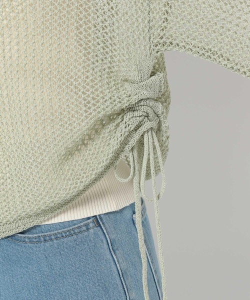 mysty woman（ミスティウーマン）の「サイドドロストニットプルオーバー 315130（ニット/セーター・レディース・ブラック/ライトグリーン/ライトベージュ/アイボリー・FREE）」の18枚目の写真