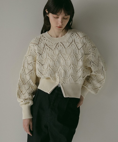 MANOF（マノフ）の「CROCHET ZIP KNIT TOPS（ニット/セーター）」 - WEAR 