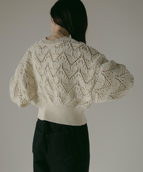 セール】CROCHET ZIP KNIT TOPS（ニット/セーター）｜MANOF