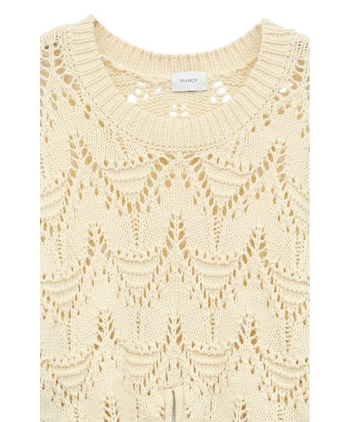 セール】CROCHET ZIP KNIT TOPS（ニット/セーター）｜MANOF