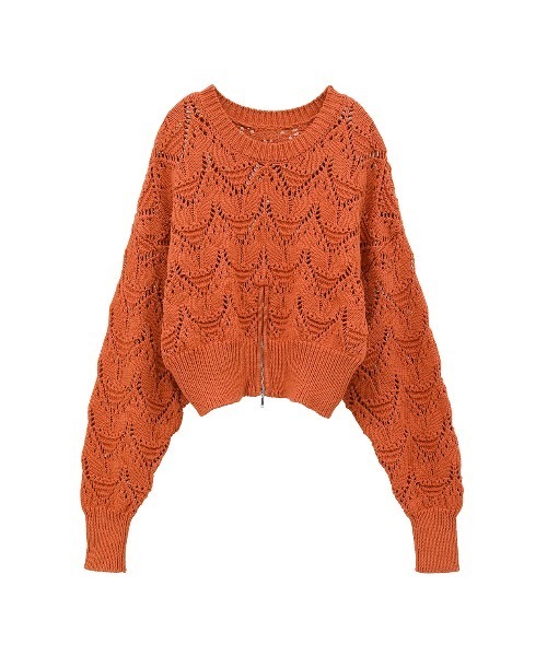 セール】CROCHET ZIP KNIT TOPS（ニット/セーター）｜MANOF