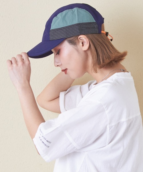 CUBE SUGAR(キューブシュガー)の「ナイロントレッキングキャップ(キャップ・レディース・ネイビー/グリーン/ブラック・M)」の1枚目の写真