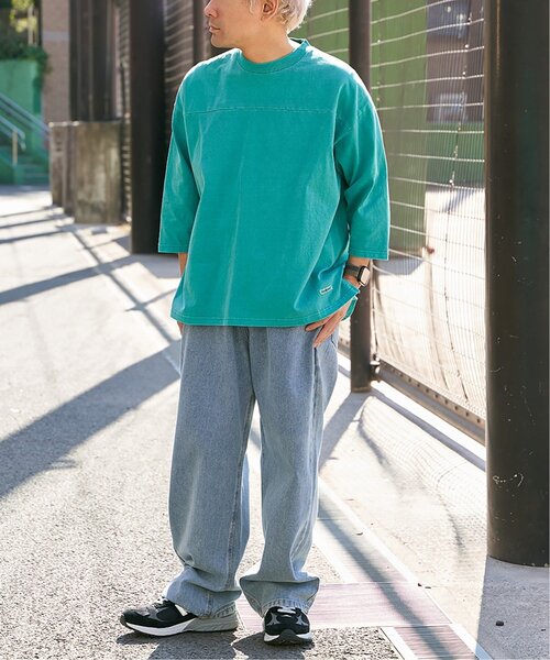 セール】【Goodwear】製品染め7分袖SUPER BIGフットボールT