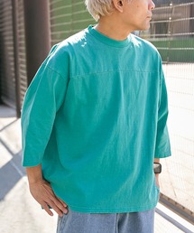 Goodwear（グッドウェア）の「【Goodwear】製品染め7分袖SUPER BIGフットボールTシャツ（Tシャツ/カットソー）」