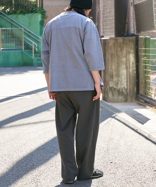 Goodwear(グッドウェア)の「【Goodwear】製品染め7分袖SUPER BIGフットボールTシャツ(Tシャツ/カットソー・メンズ・グリーン/ネイビー/ベージュ/チャコール・S/M/L)」の10枚目の写真