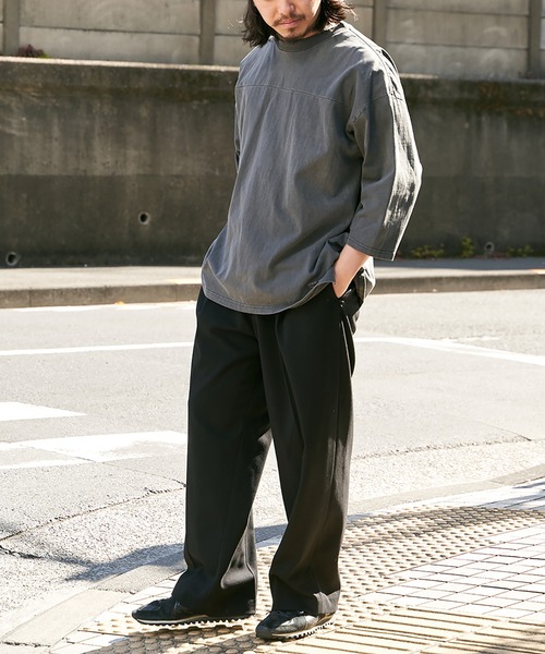 【Goodwear】製品染め7分袖SUPER BIGフットボールTシャツ Goodwear tシャツ 「Goodwear」製品染め7分袖SUPER BIG