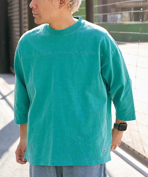 Goodwear(グッドウェア)の「【Goodwear】製品染め7分袖SUPER BIGフットボールTシャツ(Tシャツ/カットソー・メンズ・グリーン/ネイビー/ベージュ/チャコール・S/M/L)」の19枚目の写真