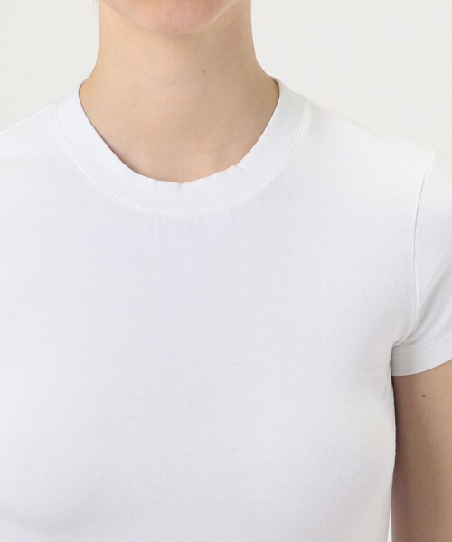 JAMES PERSE（ジェームスパース）の「コットンポリエステル クロップドTシャツ WMTP3926（Tシャツ/カットソー・レディース・ホワイト/ブラック・0）」の7枚目の写真