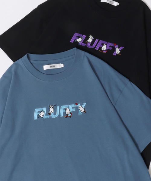 SITRY（シトリー）の「SITRY Animal ＆Ghost Embroidery T-Shirt/別注 オーバーサイズ アニマル ゴースト ワンポイント刺繍 半袖Tシャツ レディース メンズ（Tシャツ/カットソー・メンズ・ホワイト系その他2/ブラック系その他/ブラック系その他2/ブラック/ブルー/ブルー系その他2/ブルー系その他/ベージュ/ベージュ系その他2/ベージュ系その他/ホワイト系その他/ホワイト・M/XL/L）」の12枚目の写真