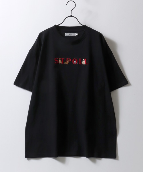 SITRY（シトリー）の「SITRY Animal ＆Ghost Embroidery T-Shirt/別注 オーバーサイズ アニマル ゴースト ワンポイント刺繍 半袖Tシャツ レディース メンズ（Tシャツ/カットソー・メンズ・ホワイト系その他2/ブラック系その他/ブラック系その他2/ブラック/ブルー/ブルー系その他2/ブルー系その他/ベージュ/ベージュ系その他2/ベージュ系その他/ホワイト系その他/ホワイト・M/XL/L）」の14枚目の写真