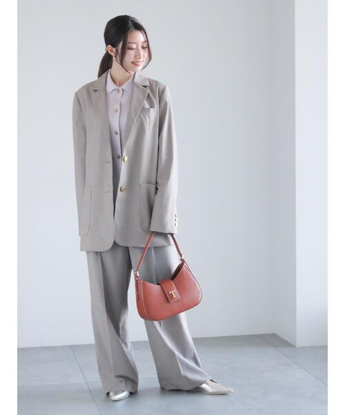 Te chichi（テチチ）の「シングルブレストテーラードジャケット（セットアップ可）《2025spring catalog item》（ノーカラージャケット・レディース・グレー/ネイビー・F）」の3枚目の写真