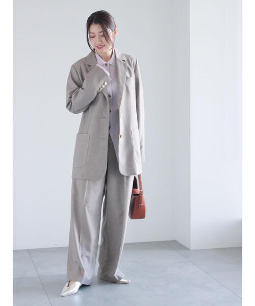 Te chichi（テチチ）の「シングルブレストテーラードジャケット（セットアップ可）《2025spring catalog item》（ノーカラージャケット・レディース・グレー/ネイビー・F）」の4枚目の写真