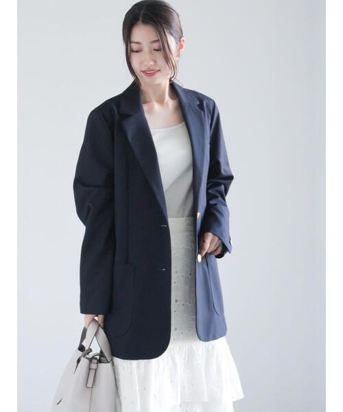 Te chichi（テチチ）の「シングルブレストテーラードジャケット（セットアップ可）《2025spring catalog item》（ノーカラージャケット・レディース・グレー/ネイビー・F）」の8枚目の写真