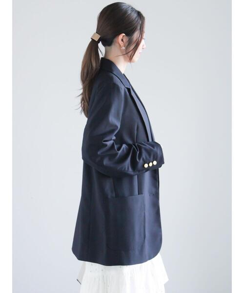Te chichi（テチチ）の「シングルブレストテーラードジャケット（セットアップ可）《2025spring catalog item》（ノーカラージャケット・レディース・グレー/ネイビー・F）」の10枚目の写真