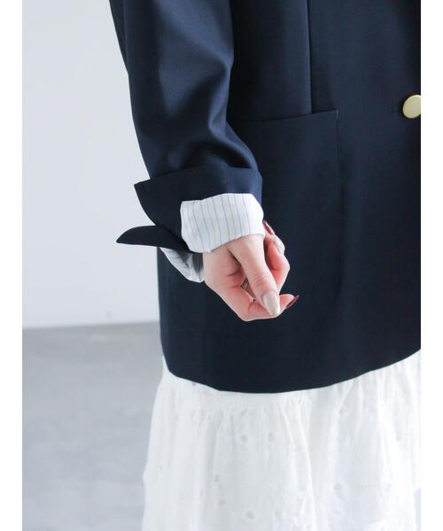 Te chichi（テチチ）の「シングルブレストテーラードジャケット（セットアップ可）《2025spring catalog item》（ノーカラージャケット・レディース・グレー/ネイビー・F）」の13枚目の写真