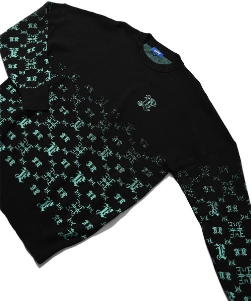 LFYT（エルエフワイティー）の「LFYT ラファイエット【Lafayette】× エルレイン【EL REIGN】- セーター【MONOGRAM LF LOGO GRADATION KNIT LE240401】（ニット/セーター・メンズ・ブラック・MEDIUM/LARGE/X-LARGE/XX-LARGE）」の4枚目の写真