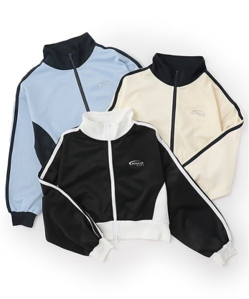 LOVETOXIC（ラブトキシック）の「【LTXC】クロップドトラックジャケット（ジャージ・キッズ・オフホワイト/ブラック/サックスブルー・L:160cm/M:150cm/S:140cm）」の5枚目の写真