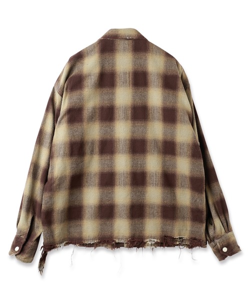 Jieda（ジエダ）の「NEL DAMAGE CHECK SHIRT（シャツ/ブラウス・メンズ・グレー/ブラウン・1/2）」の4枚目の写真