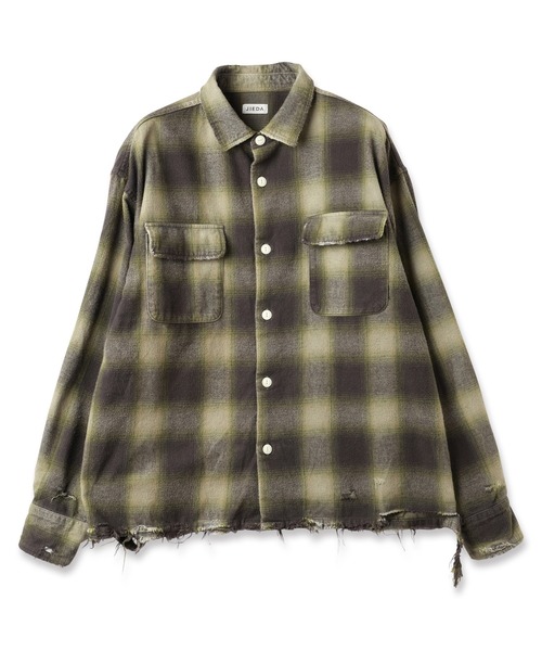Jieda（ジエダ）の「NEL DAMAGE CHECK SHIRT（シャツ/ブラウス・メンズ・グレー/ブラウン・1/2）」の5枚目の写真
