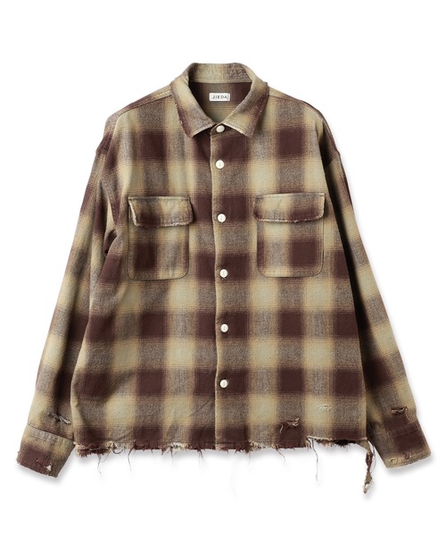 Jieda（ジエダ）の「NEL DAMAGE CHECK SHIRT（シャツ/ブラウス・メンズ・グレー/ブラウン・1/2）」の20枚目の写真