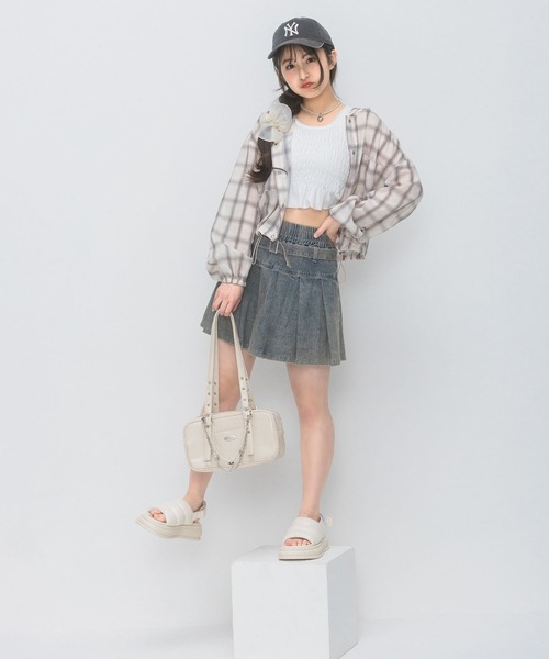 repipi armario（レピピ アルマリオ）の「ライトデニムプリーツスカート（スカート・キッズ・ブルー/ブラック系その他/ブルー系その他・SMALL/LARGE/MEDIUM）」の5枚目の写真