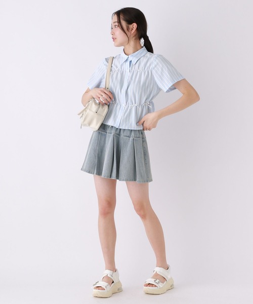 repipi armario（レピピ アルマリオ）の「ライトデニムプリーツスカート（スカート・キッズ・ブルー/ブラック系その他/ブルー系その他・SMALL/LARGE/MEDIUM）」の11枚目の写真