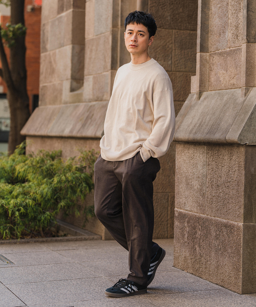 EDIFICE（エディフィス）の「E. シルク/ウール/カシミヤ ミックス モックネックニット（ニット/セーター・メンズ・ベージュ/ブルー/イエロー/チャコールグレー・LARGE/MEDIUM）」の6枚目の写真