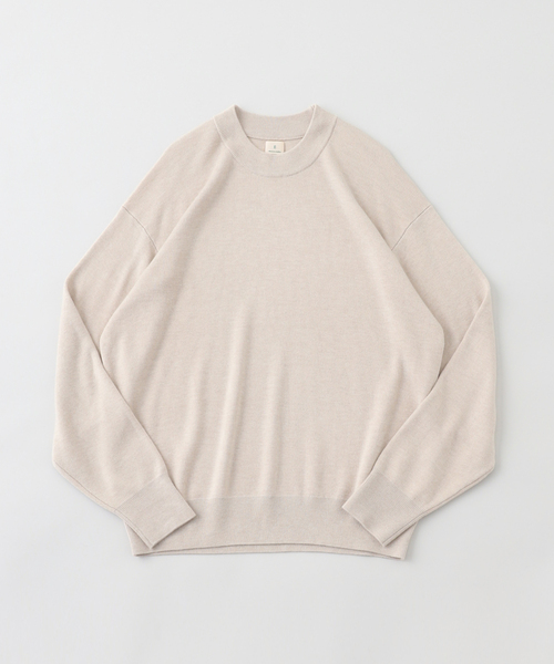 EDIFICE（エディフィス）の「E. シルク/ウール/カシミヤ ミックス モックネックニット（ニット/セーター・メンズ・ベージュ/ブルー/イエロー/チャコールグレー・LARGE/MEDIUM）」の22枚目の写真