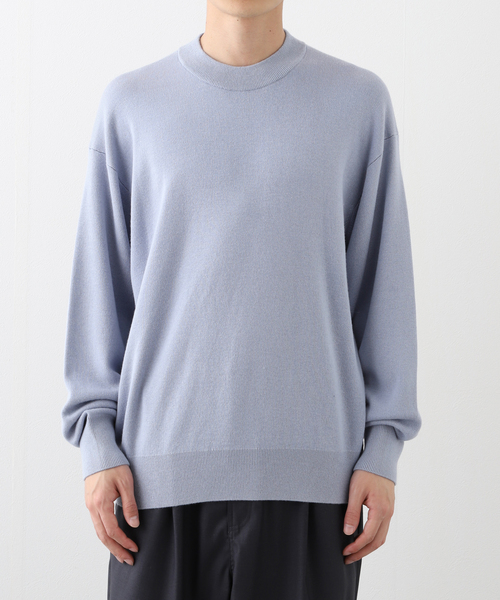 EDIFICE（エディフィス）の「E. シルク/ウール/カシミヤ ミックス モックネックニット（ニット/セーター・メンズ・ベージュ/ブルー/イエロー/チャコールグレー・LARGE/MEDIUM）」の18枚目の写真