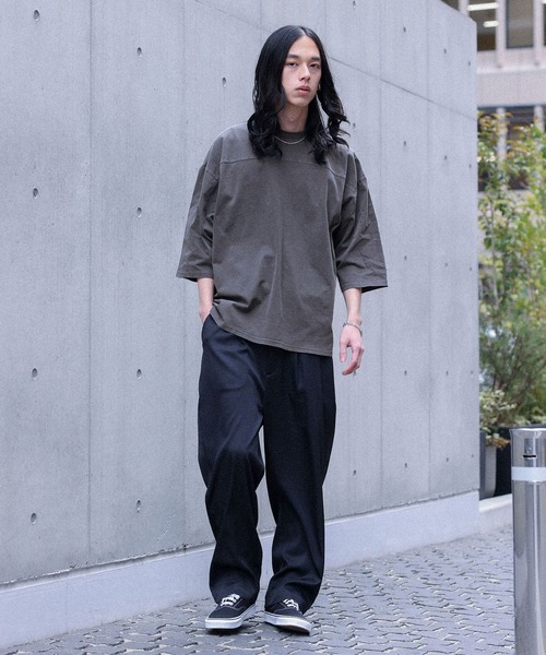 MDR（エムディアール）の「ヴィンテージ加工ピグメントクルーネック半袖Tシャツ（Tシャツ/カットソー・メンズ・ブラック/オフホワイト/カーキ・L/M）」の18枚目の写真