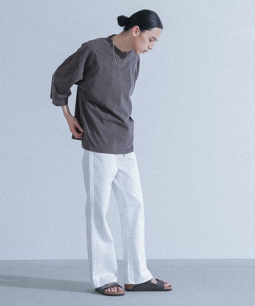 MDR（エムディアール）の「ヴィンテージ加工ピグメントクルーネック半袖Tシャツ（Tシャツ/カットソー・メンズ・ブラック/オフホワイト/カーキ・L/M）」の19枚目の写真
