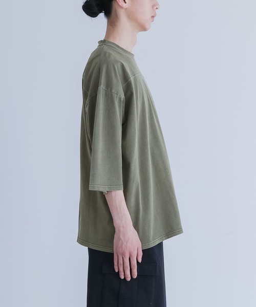 MDR（エムディアール）の「ヴィンテージ加工ピグメントクルーネック半袖Tシャツ（Tシャツ/カットソー・メンズ・ブラック/オフホワイト/カーキ・L/M）」の15枚目の写真