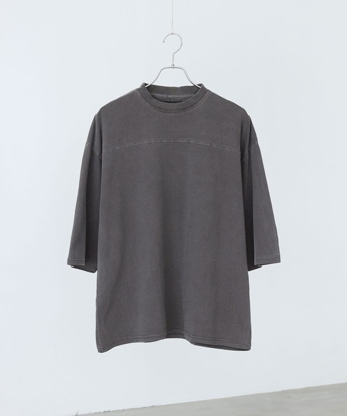 MDR（エムディアール）の「ヴィンテージ加工ピグメントクルーネック半袖Tシャツ（Tシャツ/カットソー・メンズ・ブラック/オフホワイト/カーキ・L/M）」の4枚目の写真