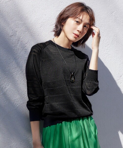 セール】シアーボーダー ニット（ニット/セーター）｜自由区（ジユウク