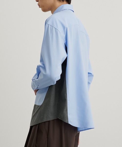 PUBLIC TOKYO（パブリックトウキョウ）の「ドッキングレイヤードシャツ（シャツ/ブラウス・メンズ・サックスブルー/ダークグレー・1/2）」の16枚目の写真