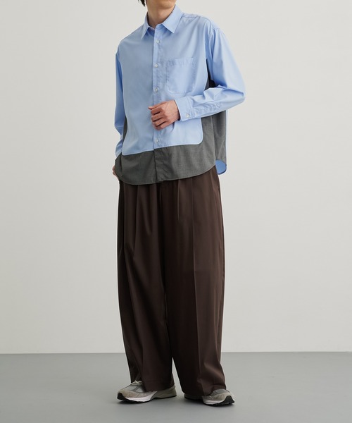 PUBLIC TOKYO（パブリックトウキョウ）の「ドッキングレイヤードシャツ（シャツ/ブラウス・メンズ・サックスブルー/ダークグレー・1/2）」の17枚目の写真