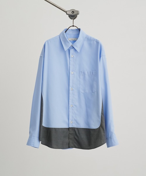PUBLIC TOKYO（パブリックトウキョウ）の「ドッキングレイヤードシャツ（シャツ/ブラウス・メンズ・サックスブルー/ダークグレー・1/2）」の20枚目の写真