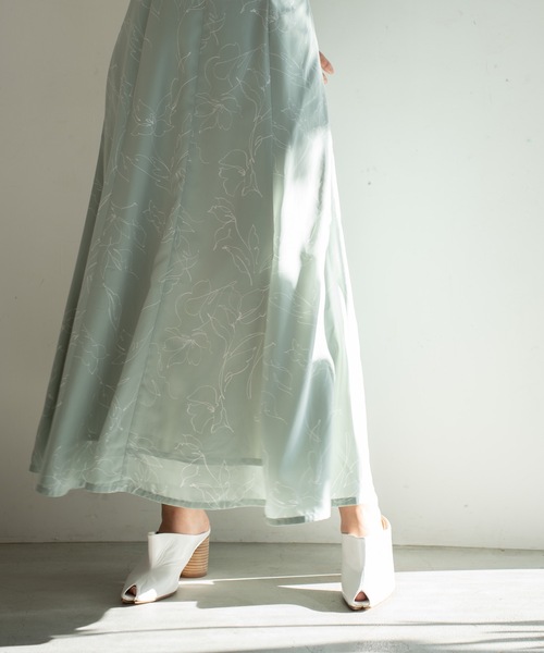CIEL'AIR(シエルエアー)の「Print Flare Skirt(スカート・レディース・グリーン/ホワイト・LARGE/MEDIUM)」の1枚目の写真