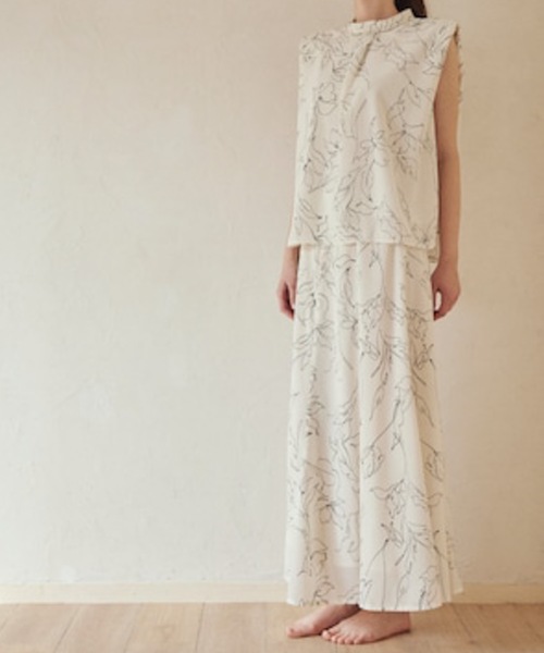 CIEL'AIR(シエルエアー)の「Print Flare Skirt(スカート・レディース・グリーン/ホワイト・LARGE/MEDIUM)」の4枚目の写真