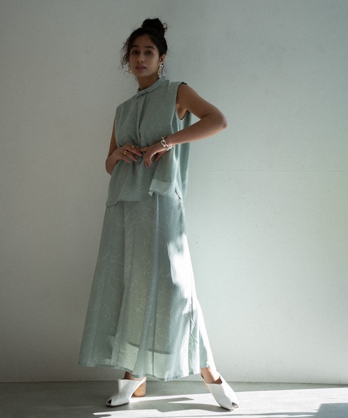 CIEL'AIR(シエルエアー)の「Print Flare Skirt(スカート・レディース・グリーン/ホワイト・LARGE/MEDIUM)」の16枚目の写真