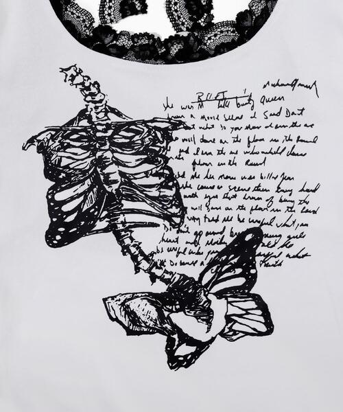 dispark（ディスパーク）の「DISPARK/レースデザインバタフライトップス（Tシャツ/カットソー・レディース・ブラック/ホワイト・FREE）」の15枚目の写真