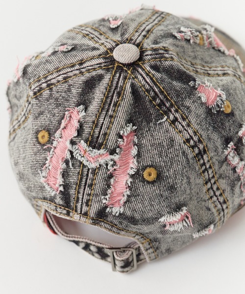 ROOPTOKYO（ループトウキョウ）の「Two-color damaged denim cap / 2カラーダメージデニムキャップ（キャップ・メンズ・イエロー/パープル/ピンク・FREE）」の22枚目の写真