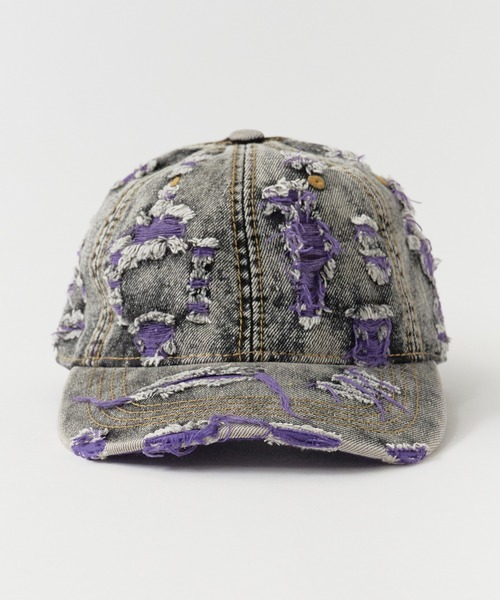 ROOPTOKYO（ループトウキョウ）の「Two-color damaged denim cap / 2カラーダメージデニムキャップ（キャップ・メンズ・イエロー/パープル/ピンク・FREE）」の20枚目の写真