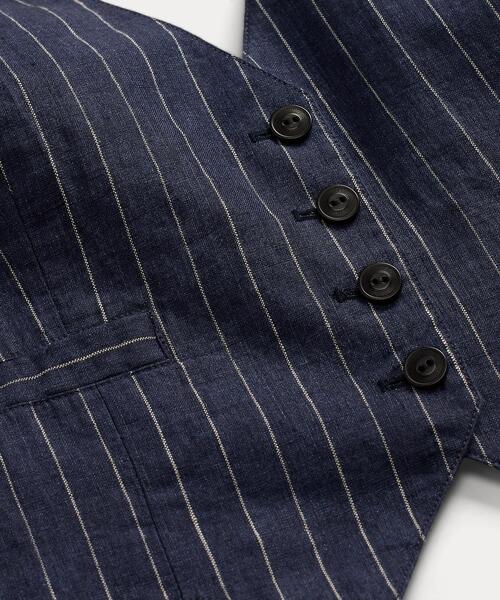 RRL(ダブル アール エル)の「ストライプド リネン ホルター ベスト(ベスト・レディース・ネイビー系1・2/3/4/1)」の6枚目の写真